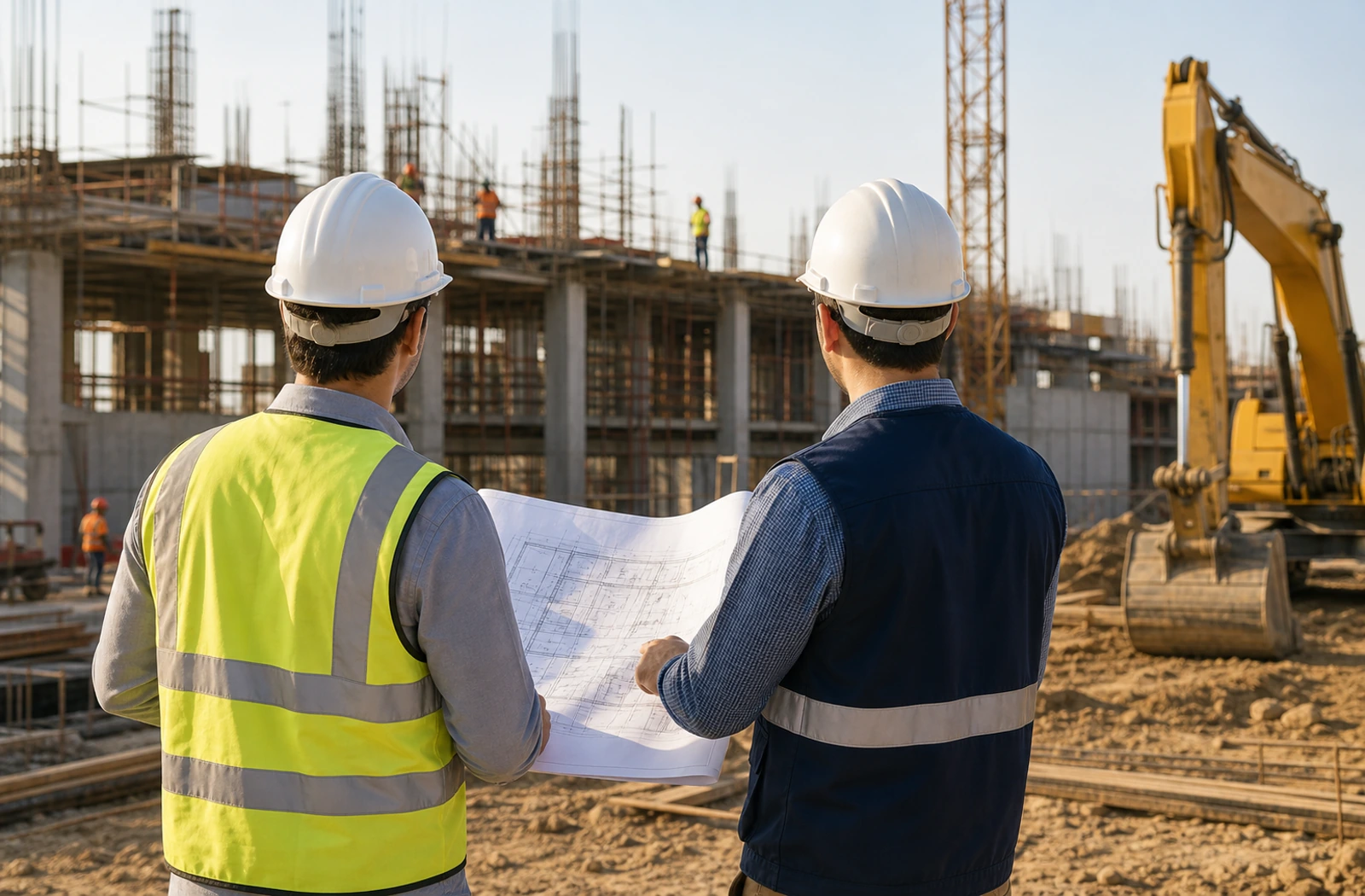 Ingénieurs SPEEDMAT sur un chantier de construction