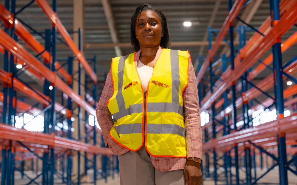 Professionnelle dans une allée de racks CAMTEL Bépanda